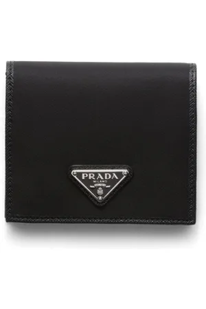 Prada Logo-plaque bi-fold wallet