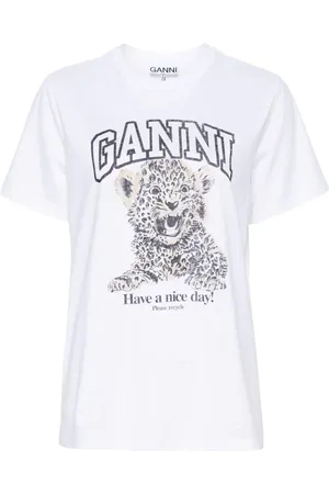Ganni Leopard jersey T-shirt