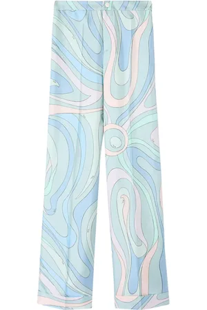 Puccini Abstract-print silk twill trousers