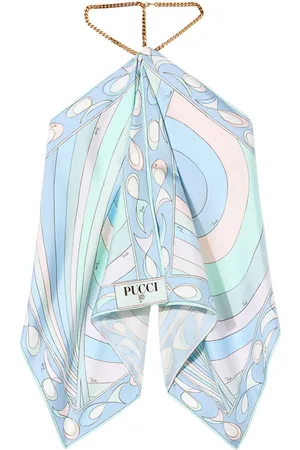 Puccini Abstract-print halterneck top