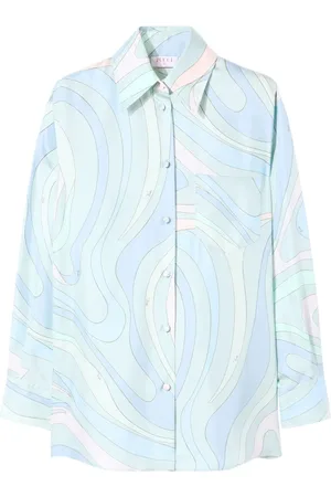 Puccini All-over graphic print silk twill shirt