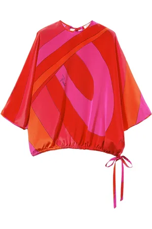 Puccini Iride-print silk top