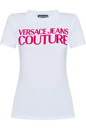 VERSACE Logo-flocked cotton T-shirt