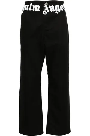Palm Angels Logo-print cotton trousers
