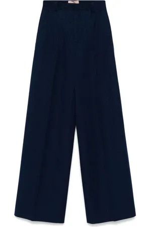Twin-Set Pinstripe wide-leg trousers