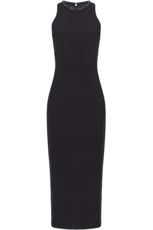 Pinko Beaded-trim sleeveless midi dress
