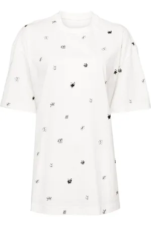 JNBY Sequined butterfly-embroidered T-shirt