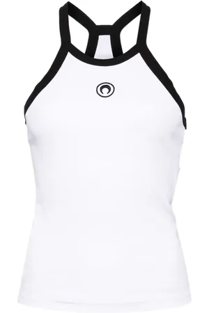 Marine Serre Ribbed cotton tank top