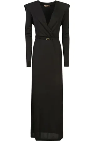 Twin-Set Logo-plaque V-neck maxi dress