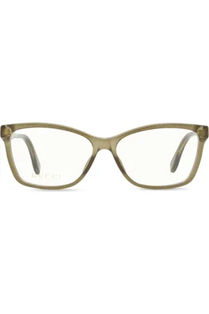 Gucci Logo-plaque rectangular-frame glasses