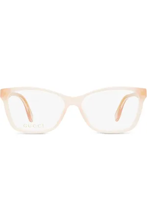 Gucci Logo-plaque rectangular-frame glasses
