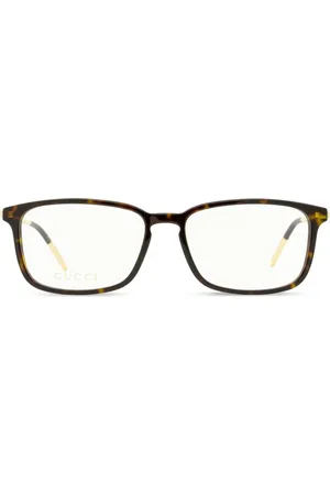 Gucci Tortoiseshell rectangle-frame glasses