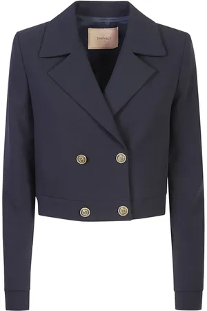 Twin-Set Cady-texture cropped jacket
