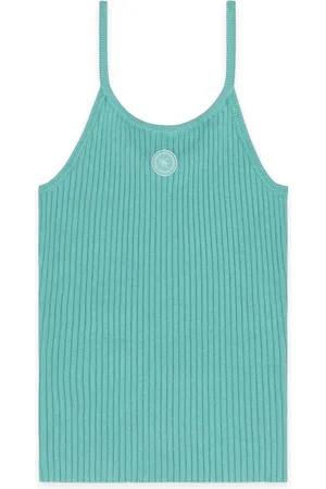 Sporty & Rich Logo-patch ribbed-knit tank top