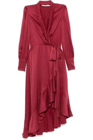 ZIMMERMANN Silk wrap midi dress