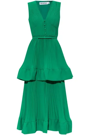 Self-Portrait Tiered chiffon midi dress