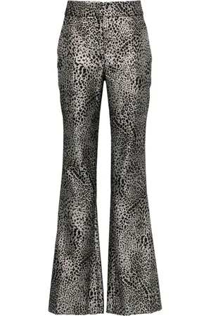 GENNY Animalier lurex trousers