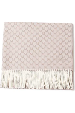 Max Mara Embroidered-monogram wool scarf
