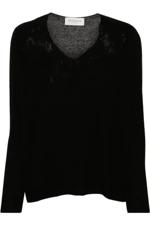 Ermanno Firenze Guipure lace-detail sweater