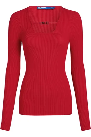Karl Lagerfeld Square-neck knitted top