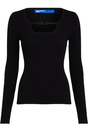 Karl Lagerfeld Square-neck knitted top