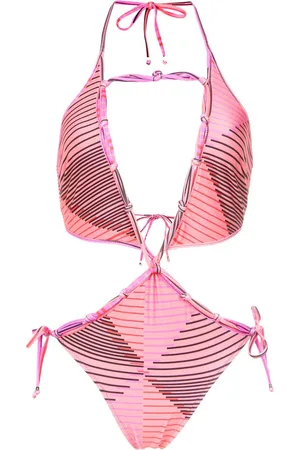 AMIR SLAMA Printed cut out swimsuit