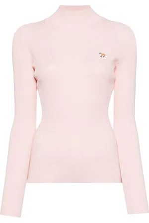 Maison Kitsuné Embroidered logo knitted top