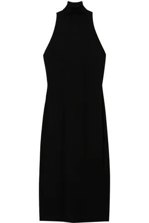 Twin-Set Halterneck rib-knit midi dress