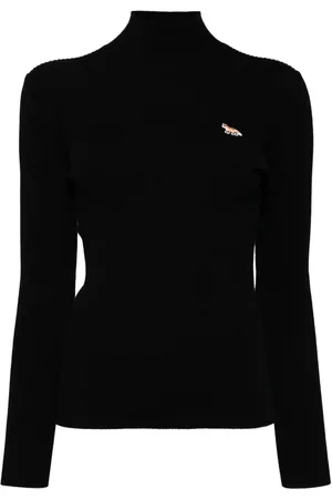 Maison Kitsuné Appliqu?? logo knitted top