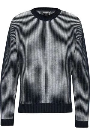 Emporio Armani Two-tone fisherman-rib sweater