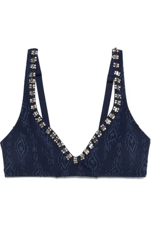 Twin-Set Embossed triangle bikini top