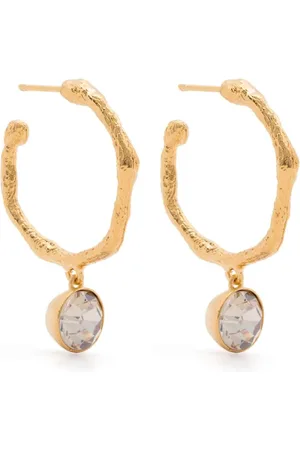 FORTE FORTE Crystal-pendant hoop earrings