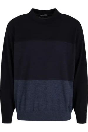 Emporio Armani Colour-block virgin-wool jumper