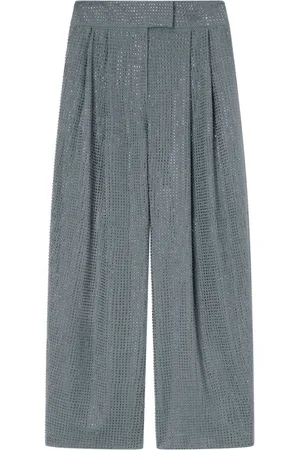 Pinko Rhinestone-embellished straight-leg trousers