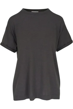 Brunello Cucinelli Rolled-trim knitted top