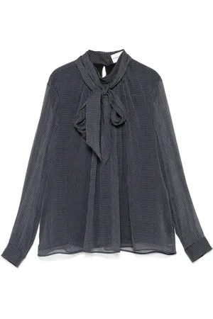 Claudie Pierlot Check tie-neck blouse