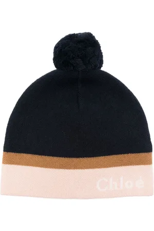Chloé Intarsia-knit logo beanie hat