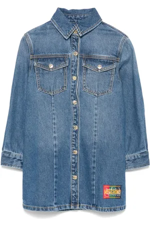 Moschino Teddy Bear-embroidered denim dress