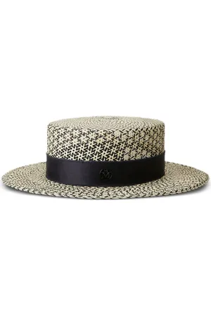 Le Mont St Michel Kiki logo-detail straw fedora
