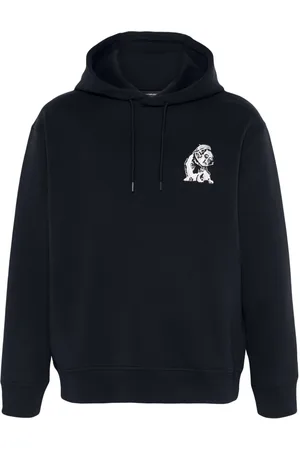 Emporio Armani French Bulldog-embroidered hoodie
