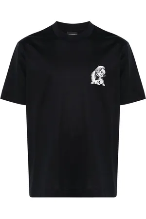Emporio Armani French Bulldog-embroidered T-shirt
