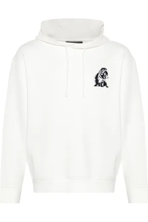 Emporio Armani French Bulldog-embroidered hoodie