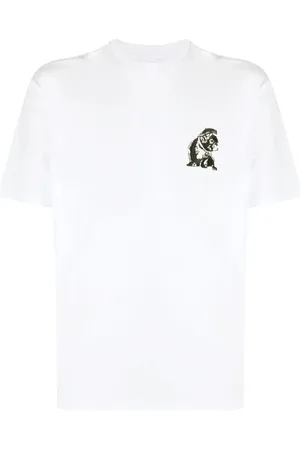 Emporio Armani French Bulldog-embroidered T-shirt