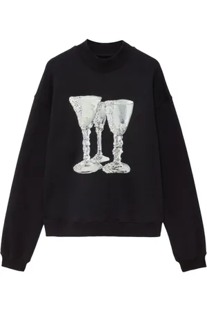 Msgm Rhinestone-print cotton sweatshirt
