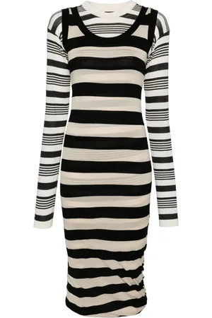 Marni Stripes cotton midi dress