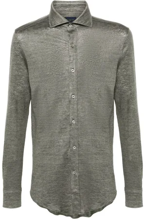 Paul & Shark Spread-collar linen shirt