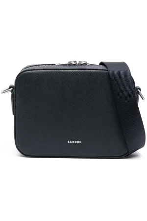 Sandro Small Saffiano logo-stamp messenger bag