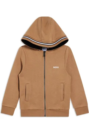 HUGO BOSS Stripe-detail zip-up hoodie