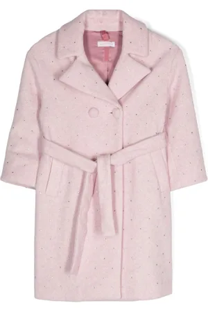 MONNALISA Rhinestone-embellished fleece coat