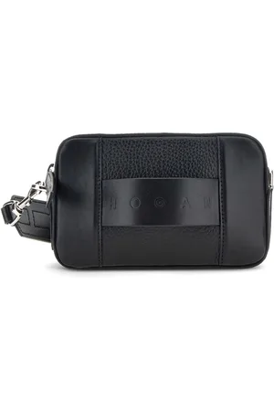 Hogan Script leather crossbody camera bag
